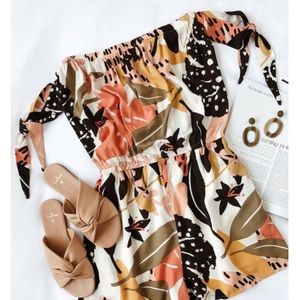 MINKPINK - FEVER PINK MULTI TIE-SHOULDER ROMPER
